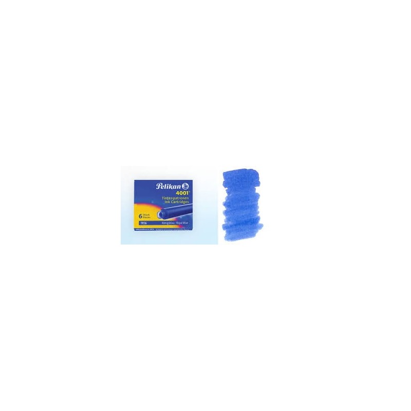 INCHIOSTRO PER STILOGRAFICA CARTUCCIA TP/6 4001 BLU ROYAL PELIKAN  6 RICARICHE