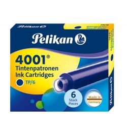 INCHIOSTRO PER STILOGRAFICA CARTUCCIA TP/6 4001 BLU ROYAL PELIKAN  6 RICARICHE