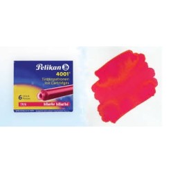 INCHIOSTRO PER STILOGRAFICA CARTUCCIA TP/6 4001 ROSSO PELIKAN  6 RICARICHE