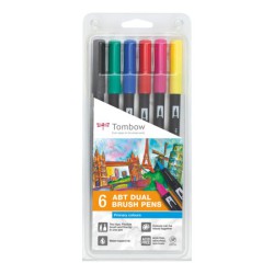PENNE DUAL BRUSH COLORI PASTELLO TOMBOW 6PZ