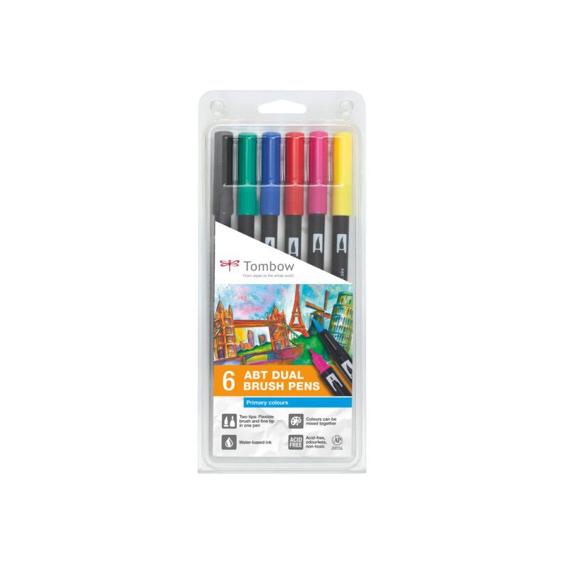PENNE DUAL BRUSH COLORI PASTELLO TOMBOW 6PZ PENNE DUAL BRUSH COLORI PASTELLO TOMBOW 6PZ