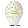 PALLONCINO 12'' GS110 626 COMUNIONE TRASP. SCRITTA ORO GEMAR 100PZ