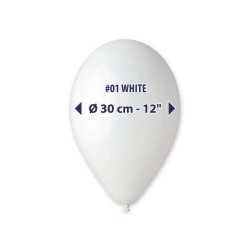 PALLONCINO 12'' G110 BIANCO 001 GEMAR 100PZ